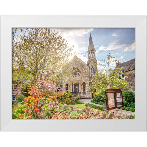 Church in Malmesbury White Modern Wood Framed Art Print by Frank, Assaf