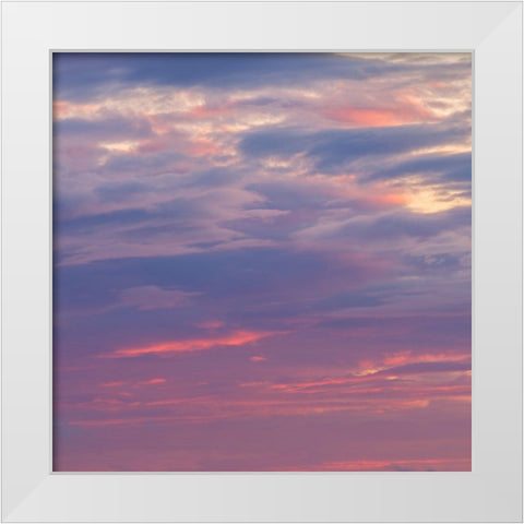 Colourful Skies White Modern Wood Framed Art Print by Frank, Assaf