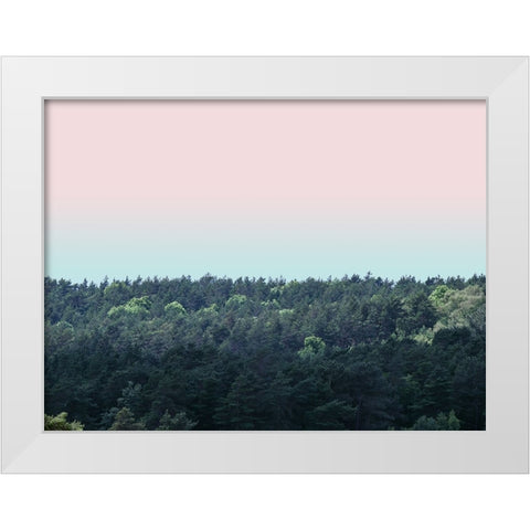 Tree tops at dusk White Modern Wood Framed Art Print by Frank, Assaf