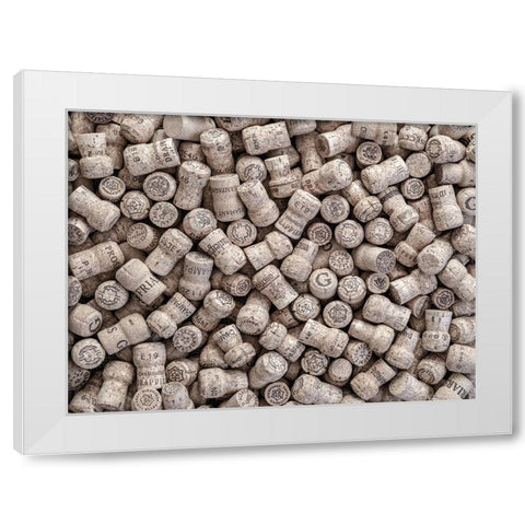 Champagne Corks White Modern Wood Framed Art Print by Frank, Assaf