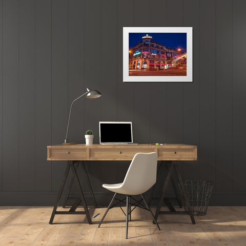 AF20120929 Manchester 106 White Modern Wood Framed Art Print by Frank, Assaf