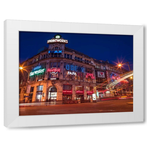 AF20120929 Manchester 106 White Modern Wood Framed Art Print by Frank, Assaf