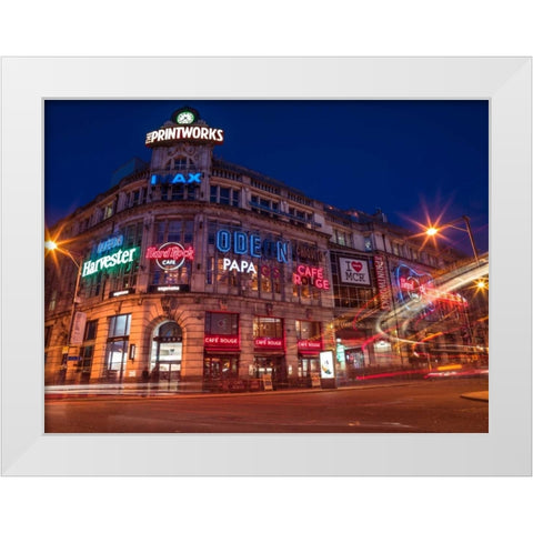 AF20120929 Manchester 106 White Modern Wood Framed Art Print by Frank, Assaf