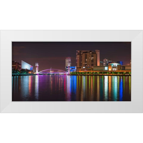 AF20120929 Manchester 151 White Modern Wood Framed Art Print by Frank, Assaf