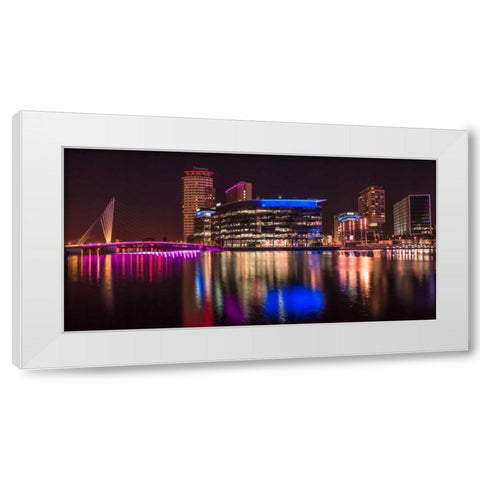 AF20120929 Manchester 167 White Modern Wood Framed Art Print by Frank, Assaf