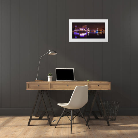 AF20120929 Manchester 195 White Modern Wood Framed Art Print by Frank, Assaf