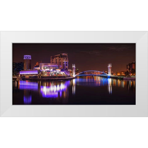 AF20120929 Manchester 195 White Modern Wood Framed Art Print by Frank, Assaf