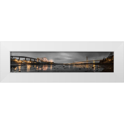 AF20150307 Forth Bridge 1562PC12 White Modern Wood Framed Art Print by Frank, Assaf