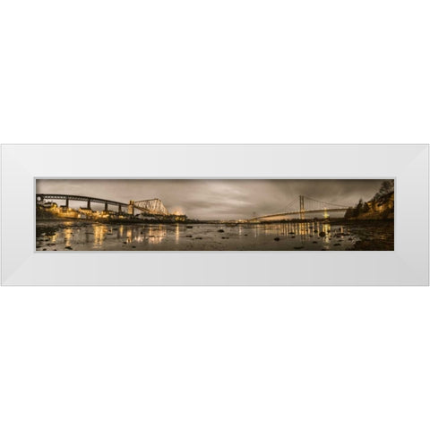 AF20150307 Forth Bridge 1562PC13 White Modern Wood Framed Art Print by Frank, Assaf