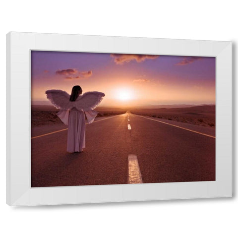 FTBR 1702 Road Angel White Modern Wood Framed Art Print by Frank, Assaf