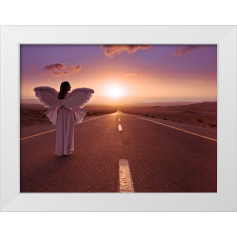 FTBR 1702 Road Angel White Modern Wood Framed Art Print by Frank, Assaf