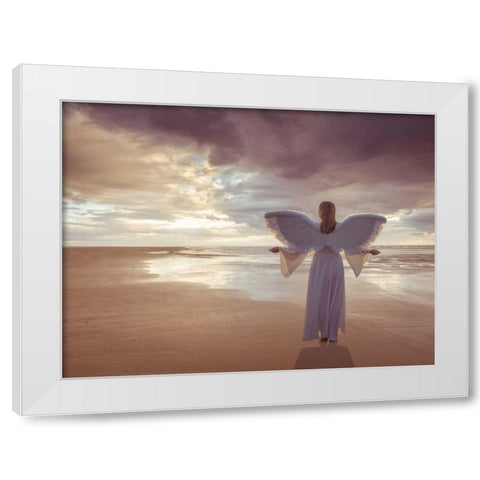 AF20121001 Sea 058P White Modern Wood Framed Art Print by Frank, Assaf