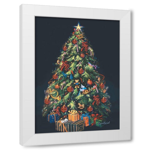 O Christmas tree White Modern Wood Framed Art Print by Comish, Susan