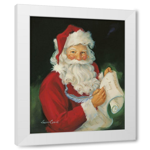 Checking His List White Modern Wood Framed Art Print by Comish, Susan