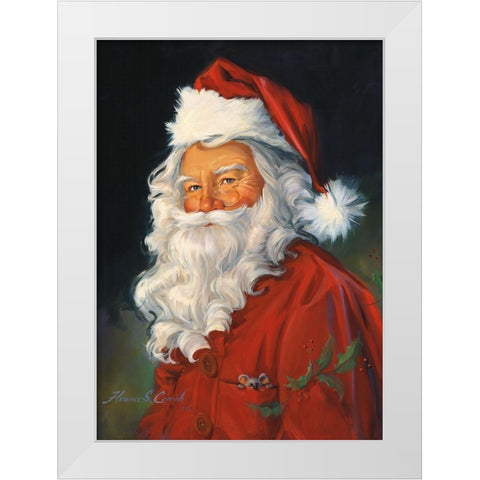 Santa Claus White Modern Wood Framed Art Print by Comish, Susan