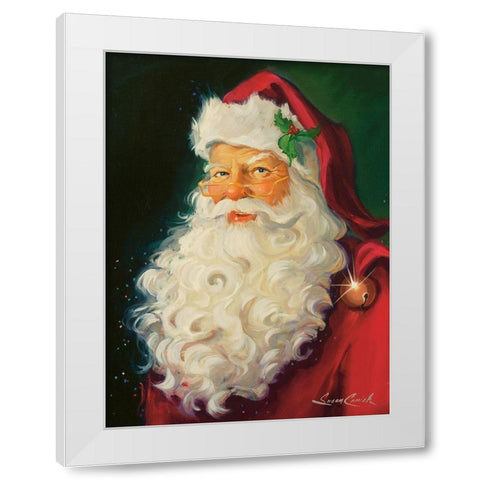 Merry Chrismas Santa White Modern Wood Framed Art Print by Comish, Susan
