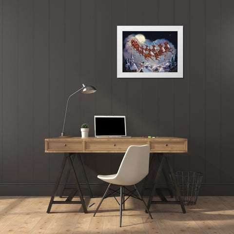One Magic Night White Modern Wood Framed Art Print by Comish, Susan