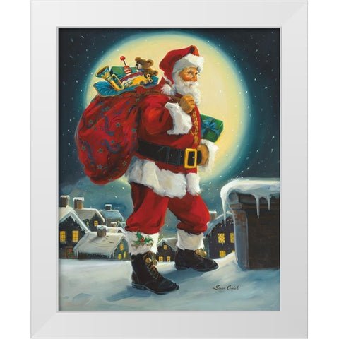 Up On The Rooftop White Modern Wood Framed Art Print by Comish, Susan