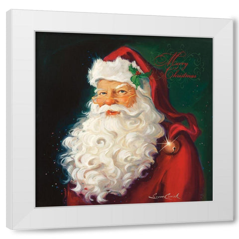 Merry Christmas White Modern Wood Framed Art Print by Comish, Susan