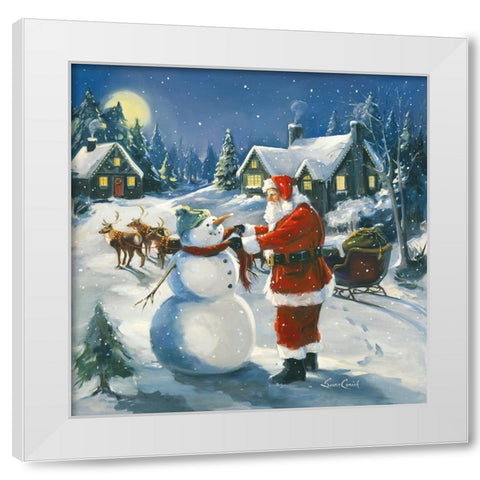 One Chilly Night White Modern Wood Framed Art Print by Comish, Susan