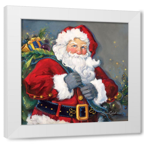 Merry And Bright White Modern Wood Framed Art Print by Comish, Susan