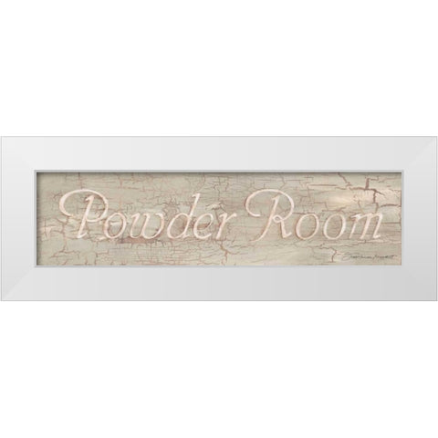 Powder Room White Modern Wood Framed Art Print by Marrott, Stephanie