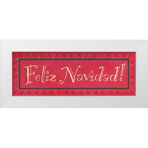 Feliz Navidad White Modern Wood Framed Art Print by Marrott, Stephanie