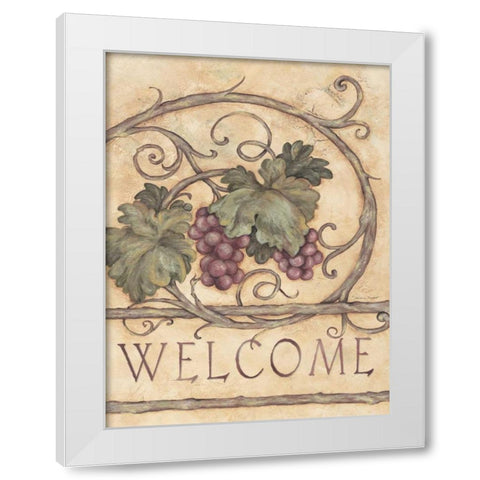 Welcome White Modern Wood Framed Art Print by Marrott, Stephanie