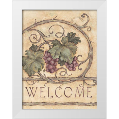 Welcome White Modern Wood Framed Art Print by Marrott, Stephanie
