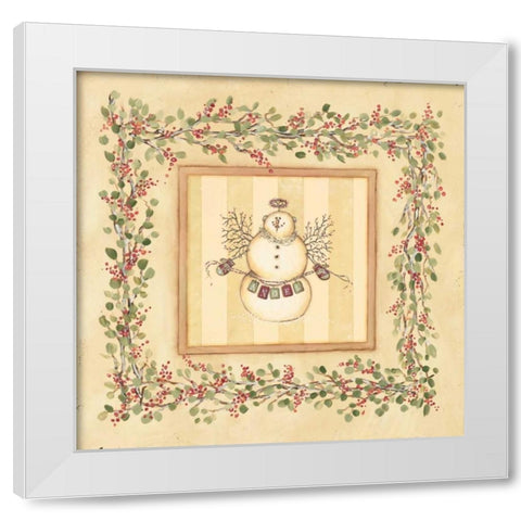 Angel Snowman White Modern Wood Framed Art Print by Marrott, Stephanie