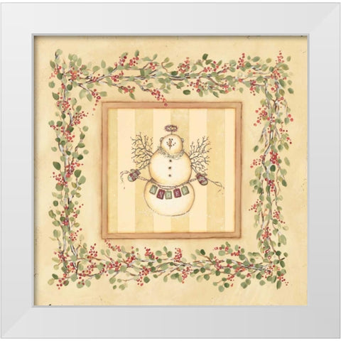 Angel Snowman White Modern Wood Framed Art Print by Marrott, Stephanie