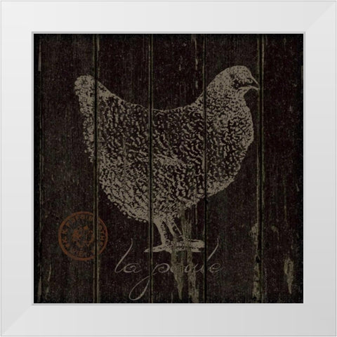 Poule White Modern Wood Framed Art Print by Marrott, Stephanie