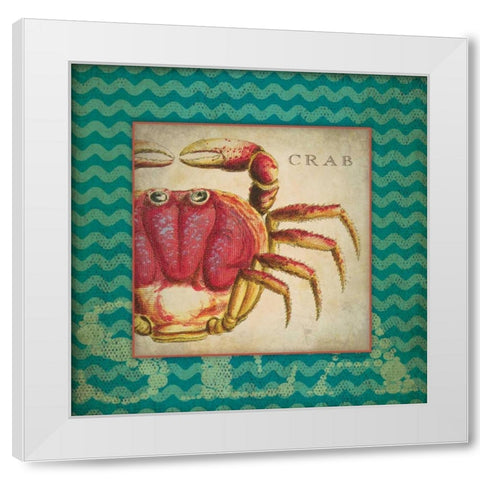 Crab White Modern Wood Framed Art Print by Marrott, Stephanie