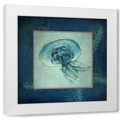 Jellyfish White Modern Wood Framed Art Print by Marrott, Stephanie