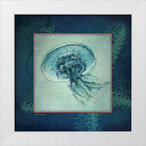 Jellyfish White Modern Wood Framed Art Print by Marrott, Stephanie