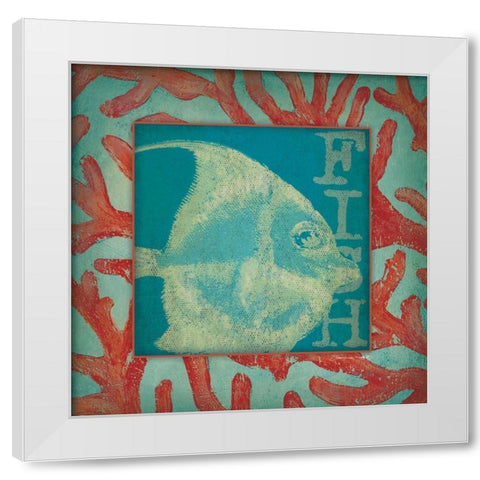 Fish White Modern Wood Framed Art Print by Marrott, Stephanie