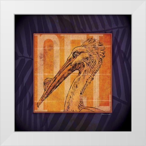 Pelican White Modern Wood Framed Art Print by Marrott, Stephanie