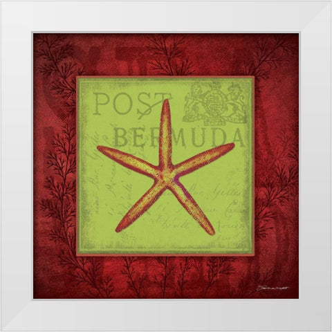Starfish White Modern Wood Framed Art Print by Marrott, Stephanie