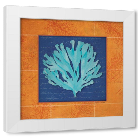Seaweed White Modern Wood Framed Art Print by Marrott, Stephanie
