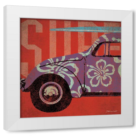 Surf  Bug White Modern Wood Framed Art Print by Marrott, Stephanie