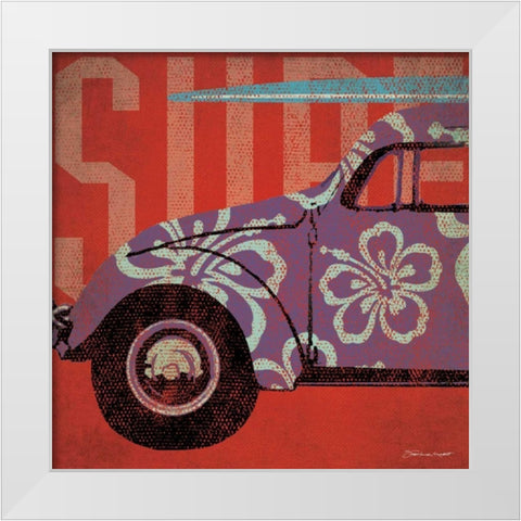 Surf  Bug White Modern Wood Framed Art Print by Marrott, Stephanie
