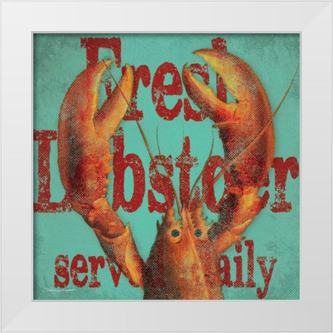 Lobster Dinner White Modern Wood Framed Art Print by Marrott, Stephanie