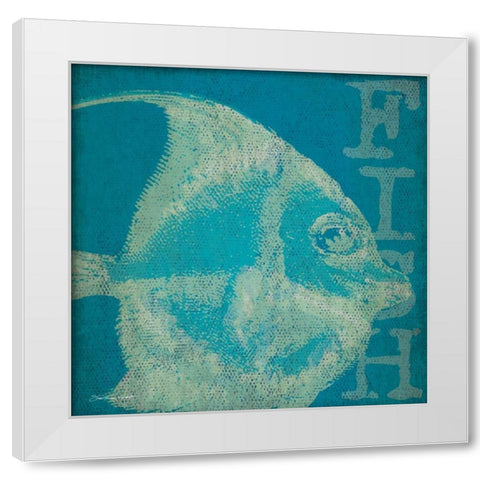 Blue Fish II White Modern Wood Framed Art Print by Marrott, Stephanie