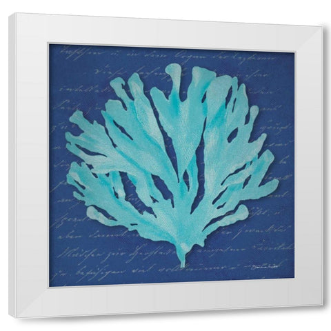 Blue Coral White Modern Wood Framed Art Print by Marrott, Stephanie