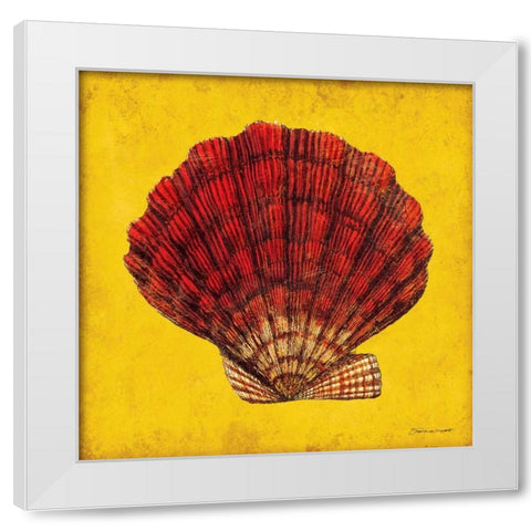 Fan Shell White Modern Wood Framed Art Print by Marrott, Stephanie