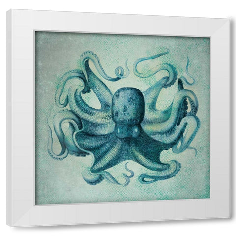 Octopus White Modern Wood Framed Art Print by Marrott, Stephanie