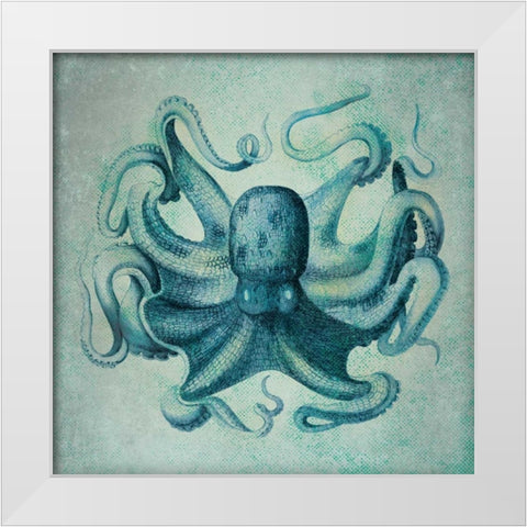 Octopus White Modern Wood Framed Art Print by Marrott, Stephanie