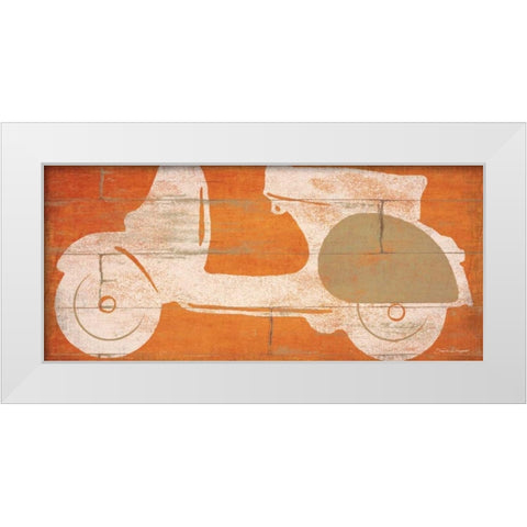 Scooter White Modern Wood Framed Art Print by Marrott, Stephanie