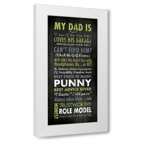 Punny Dad White Modern Wood Framed Art Print by Marrott, Stephanie