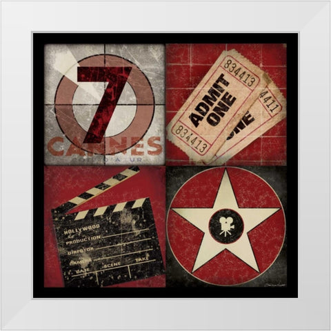 Movie 4 Pathch White Modern Wood Framed Art Print by Marrott, Stephanie